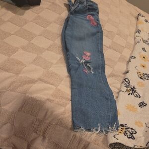 Old Navy Blue Jeans with Pink Details